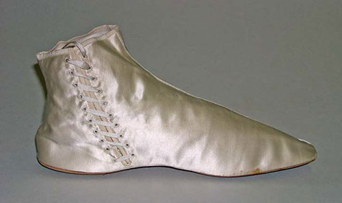American ankle-high wedding slippers 1856
