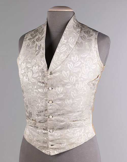 American wedding vest made from silk cotton and leather 19th century