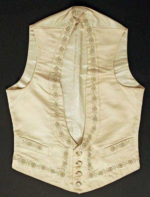 American silk wedding vest adorned with a lot of floral embroidery 1892