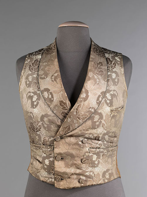British wedding vest made from silk cotton and leather 1840-1849