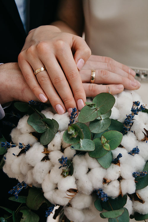 Cotton wedding bouquet