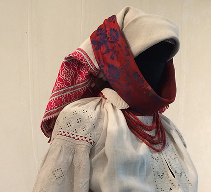 Two kerchiefs used as headdress by married women in Ukraine