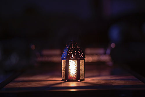 Lantern as wedding table centerpiece