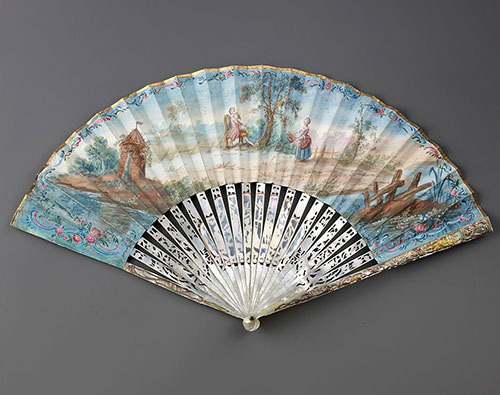 Antique folding fan, Austrian or German, the 1760s