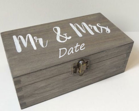 Bride box or wedding keepsake box for sentimental items from your wedding